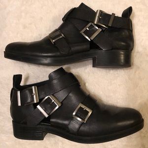 Zara soft leather buckle boots